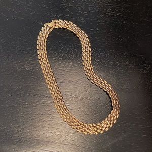 Vintage Gold Tone Choker Length Necklace
